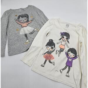 2 Old Navy Girl's Size 4T Ice Skating Long Sleeve Shirts